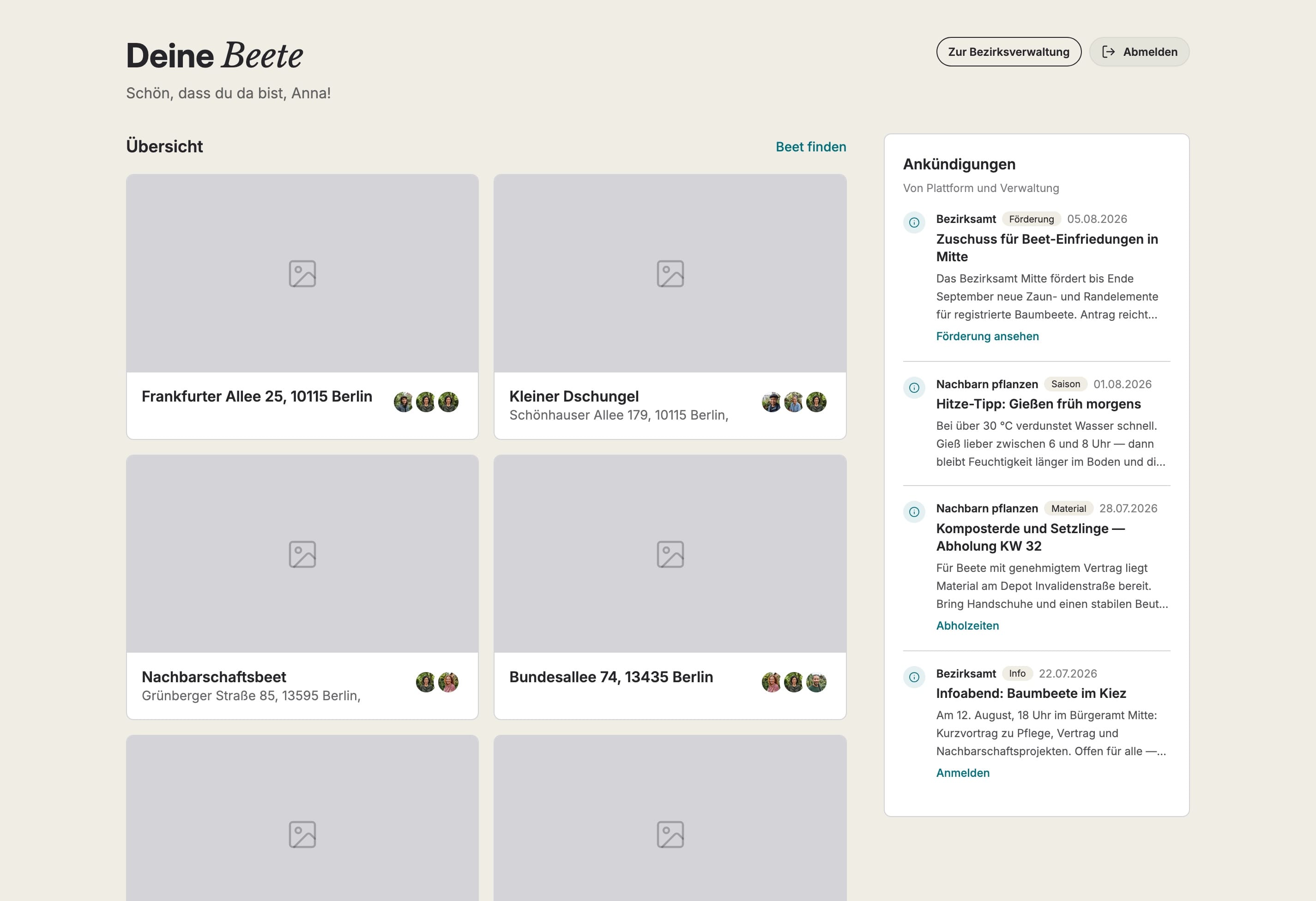 Nutzeransicht von Digital Pflanzen