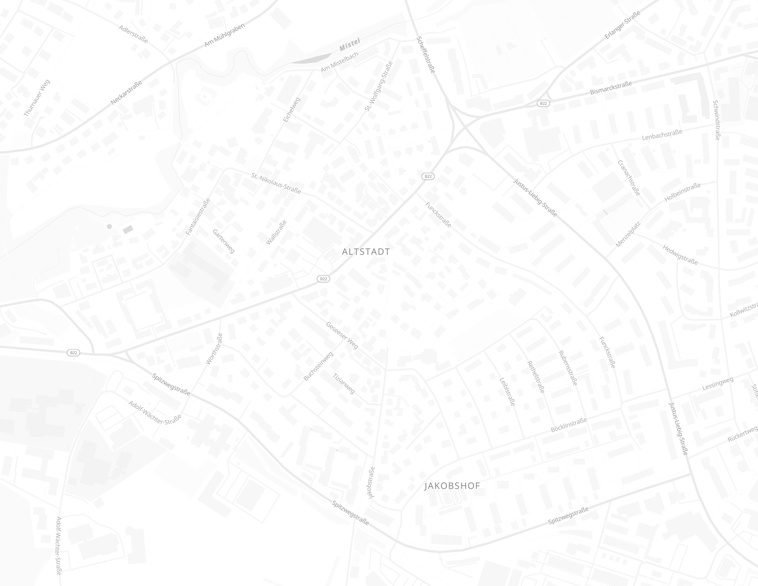 Kartenausschnitt einer Stadt